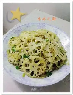 Lotus root slices with onion fragrance