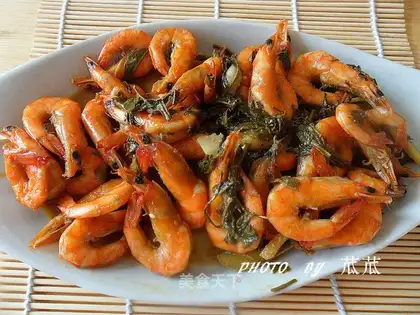 Green tea fresh shrimp