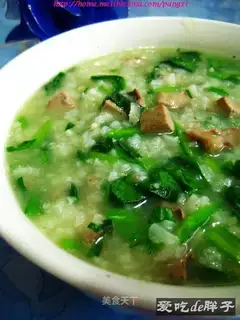 Spinach pork liver porridge