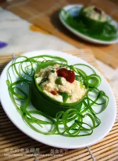 Shallots mixed with tofu