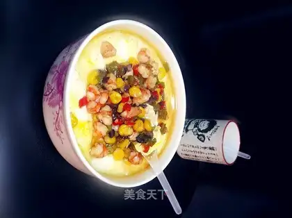 Colorful egg custard tofu