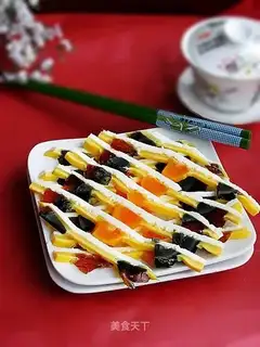 Anhui cuisine three-color steamed egg
