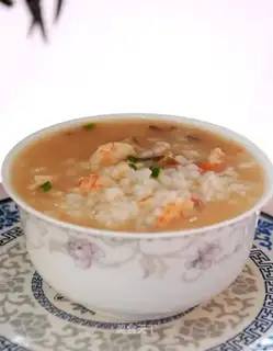 Mushroom and fresh shrimp porridge