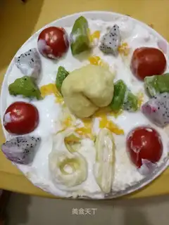Yogurt birthday cake