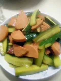 Ham sausage and cucumber