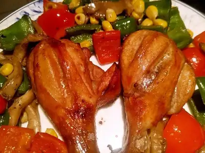 Roasted chicken legs