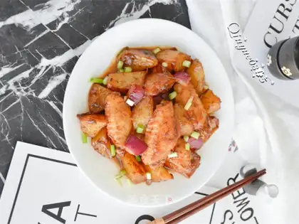 Homemade potato chicken wings