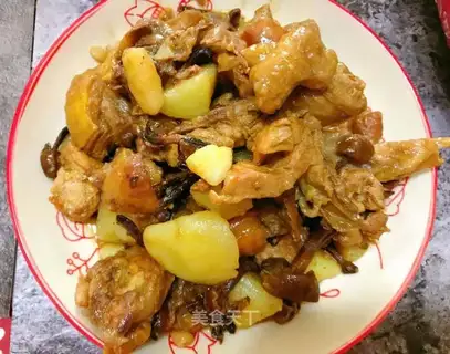Mushroom-cooked chicken