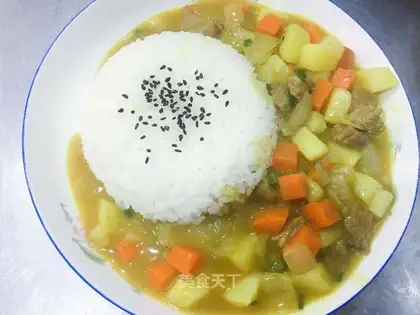 Curry beef rice
