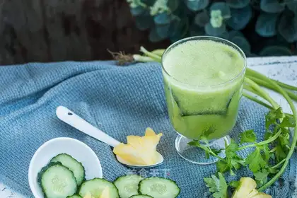 Fresh celery cucumber pineapple juice