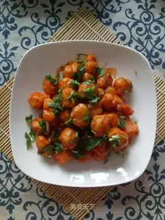 Tomato shrimp balls