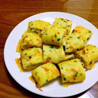 Potato carrot and eggcake