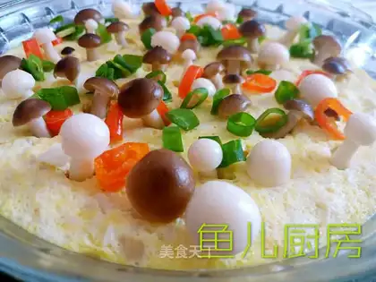 Eggs, tofu, mushrooms