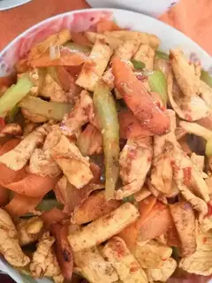 Chicken chest fried beans
