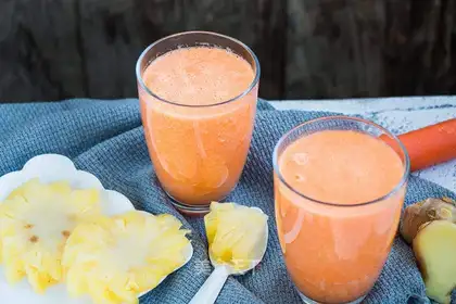 Orange carrot pineapple juice