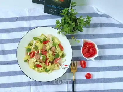 Vegetable sausage salad