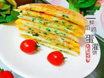 Three fresh egg burrito