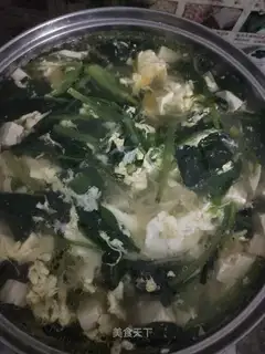 Spinach egg soup