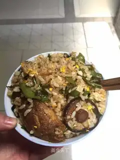 Fries, bean horned eggs