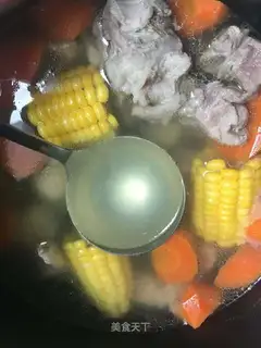 Carrot corn hoove bone soup