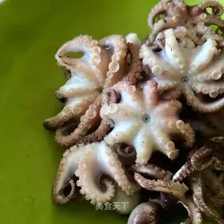 The salt water boils the octopus