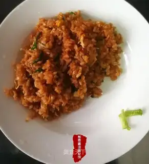 Onion sauce and egg fried rice