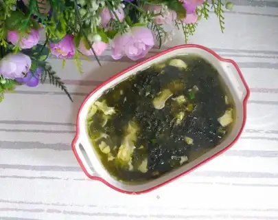 Purple egg soup