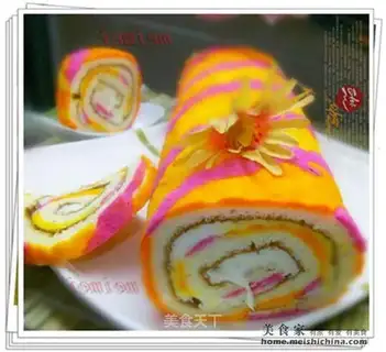 Durian cream cake roll