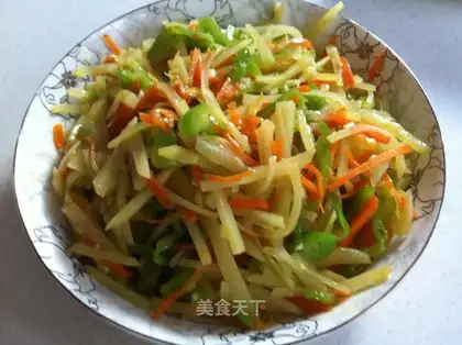 Colorful shredded potatoes