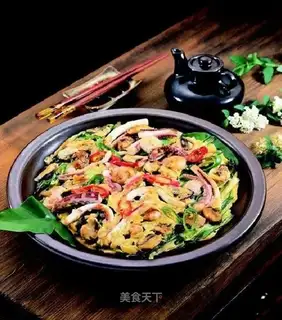 Korean seafood and onion cake