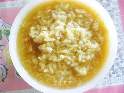 Soaked in rice with egg and brown sugar