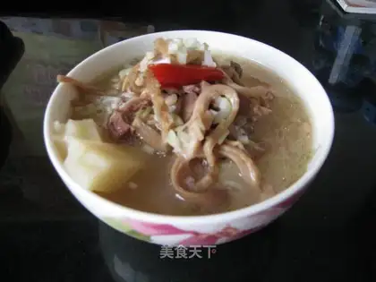 Stewed potatoes with mutton tripe