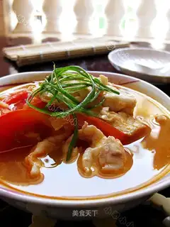 Tomato fish fillet soup