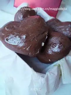 Chocolate heart-shaped bread