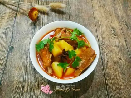 Potato burn ribs