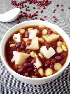 Corn Lotus, red bean soup