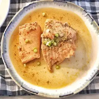 Japanese soup with salmon