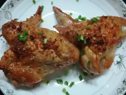 Hot roasted chicken with wings