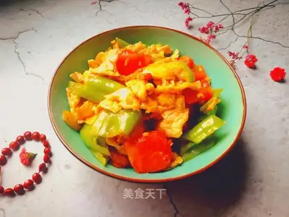 Tomato pepper fried eggs