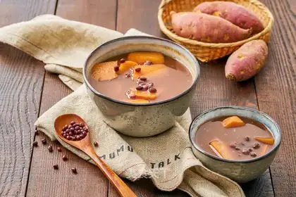 Red beans, sweet potatoes