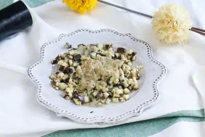 Meat and eggplant