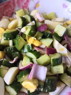 Fresh cucumber egg salad