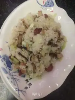 Weed sausages, mushrooms, fried rice