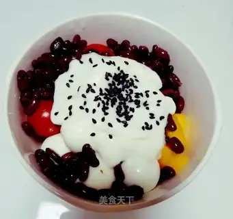 Red bean fruit salad