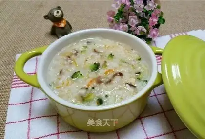 Chicken and vegetable porridge