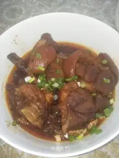 Red burning pig hoof