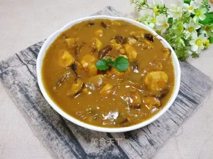 Curry potato mushroom chicken balls