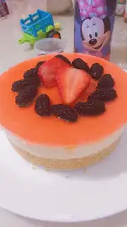 Peach yogurt mousse cake