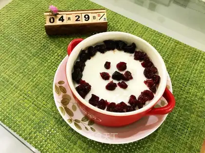 Cranberry milk and eggs