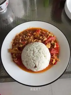 Tomato egg cover cooking